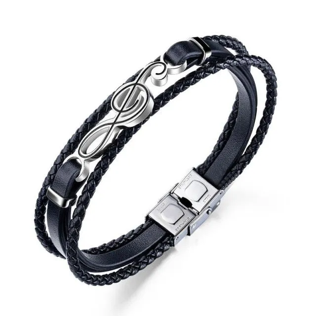 Genuine Leather Guitar Bracelet