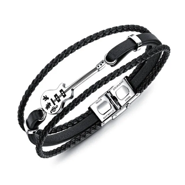 Genuine Leather Guitar Bracelet