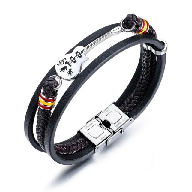 Genuine Leather Guitar Bracelet