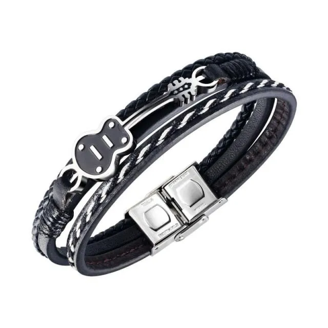 Genuine Leather Guitar Bracelet