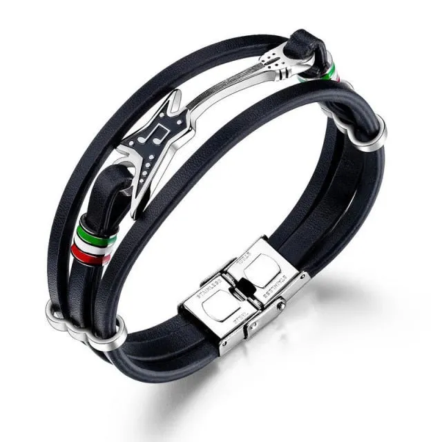 Genuine Leather Guitar Bracelet
