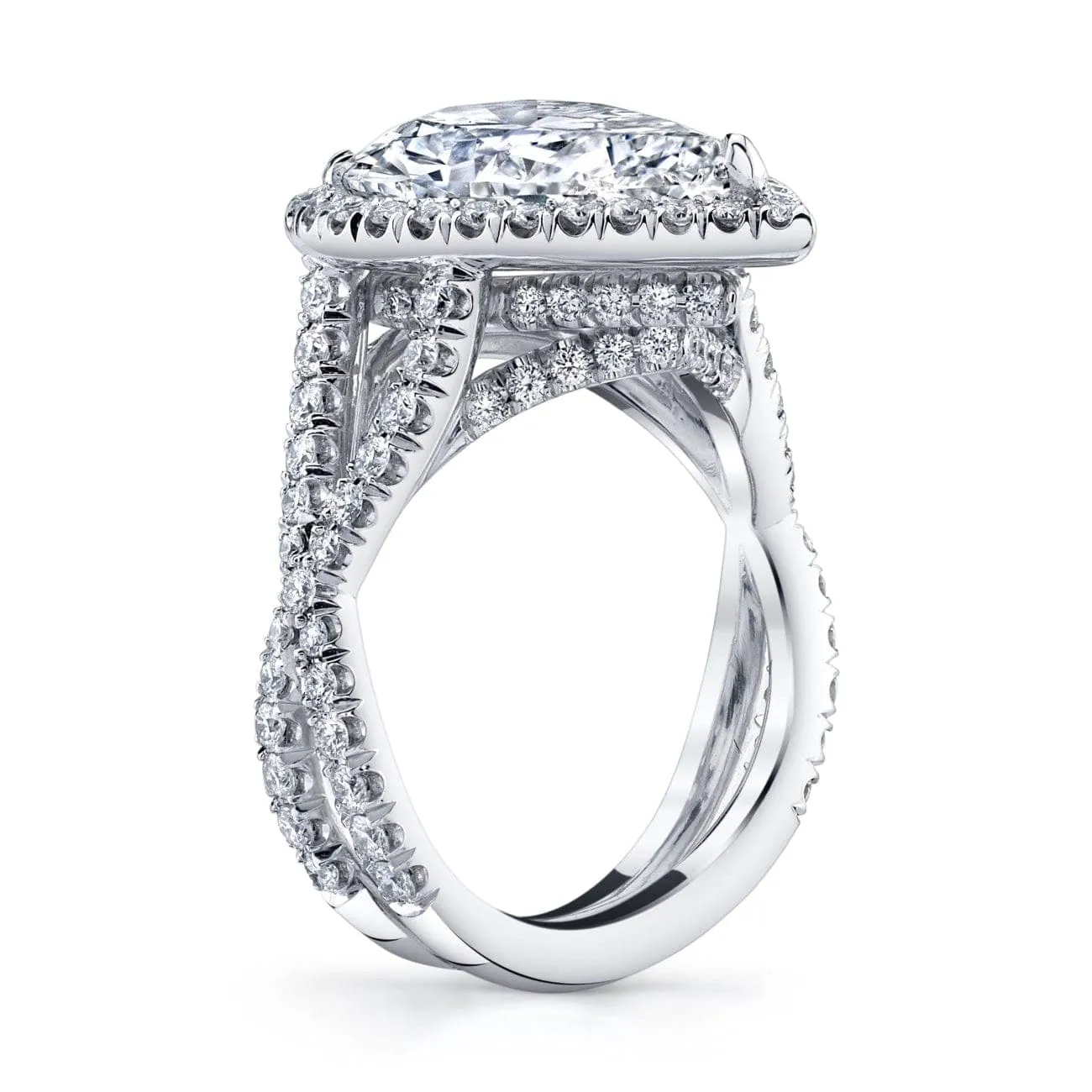 GIA 3.21 ct. Pear shaped Diamond Platinum Engagement Ring