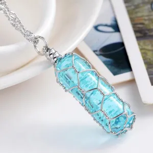 Glowing Groove Crystal Necklace
