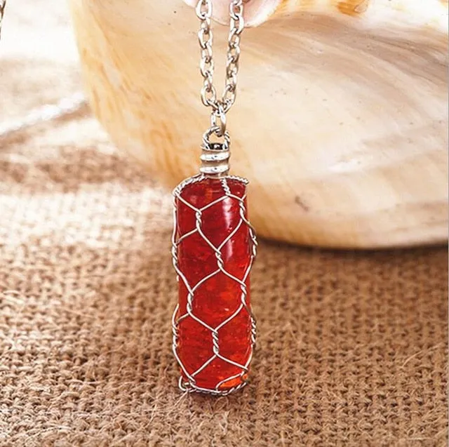 Glowing Groove Crystal Necklace