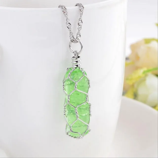 Glowing Groove Crystal Necklace