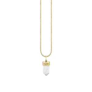 Gold & Diamond Small Carved Stone Charm