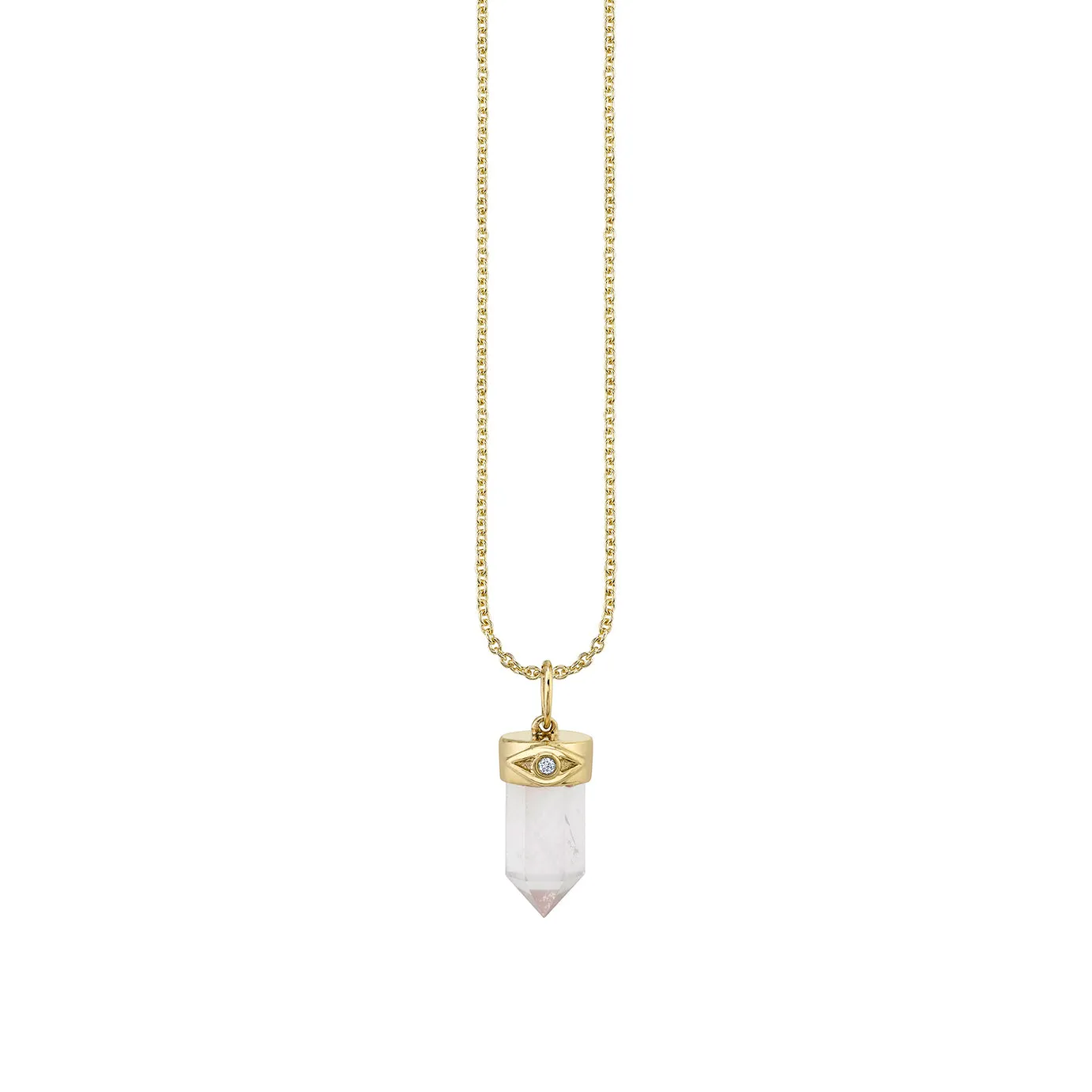 Gold & Diamond Small Carved Stone Charm