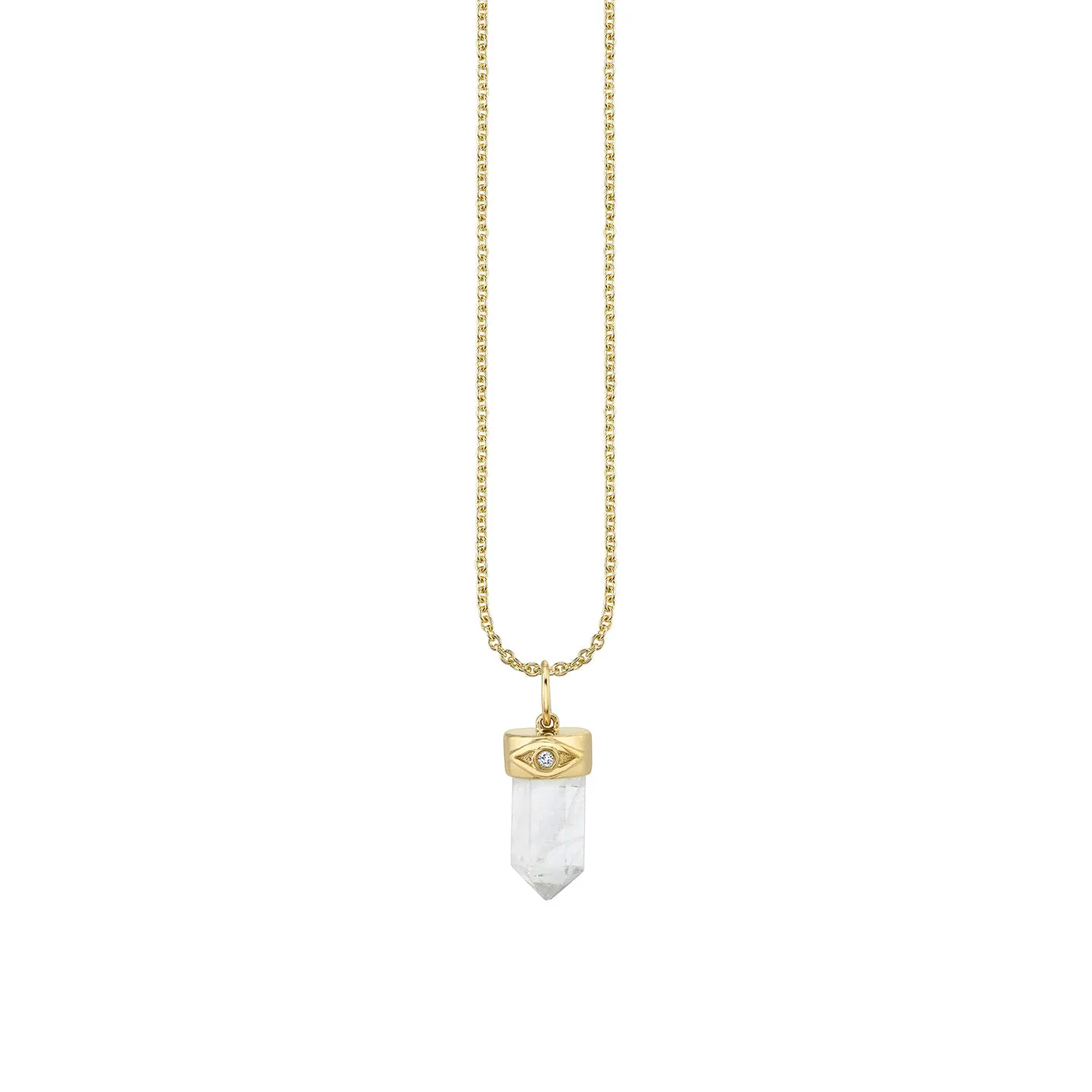 Gold & Diamond Small Carved Stone Charm