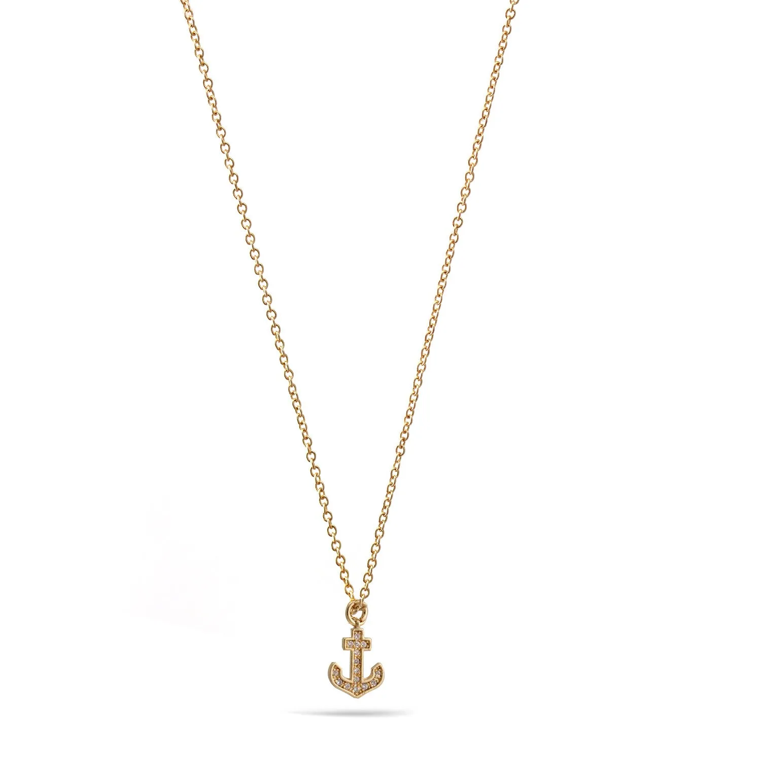 GOLD ANCHOR PENDANT SHORT NECKLACE #SWY-18050GL (IG15)