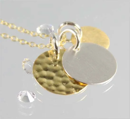 Gold and Silver Circle Necklace