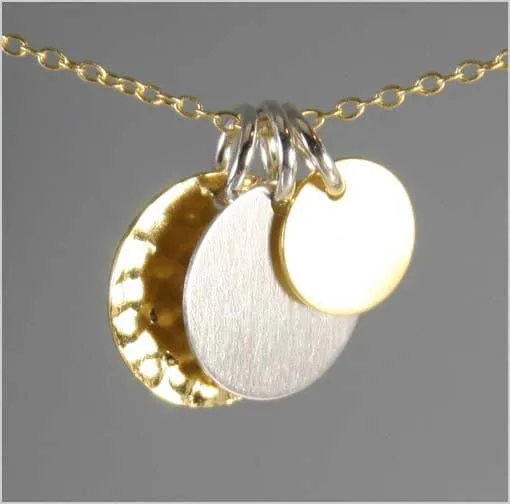 Gold and Silver Circle Necklace