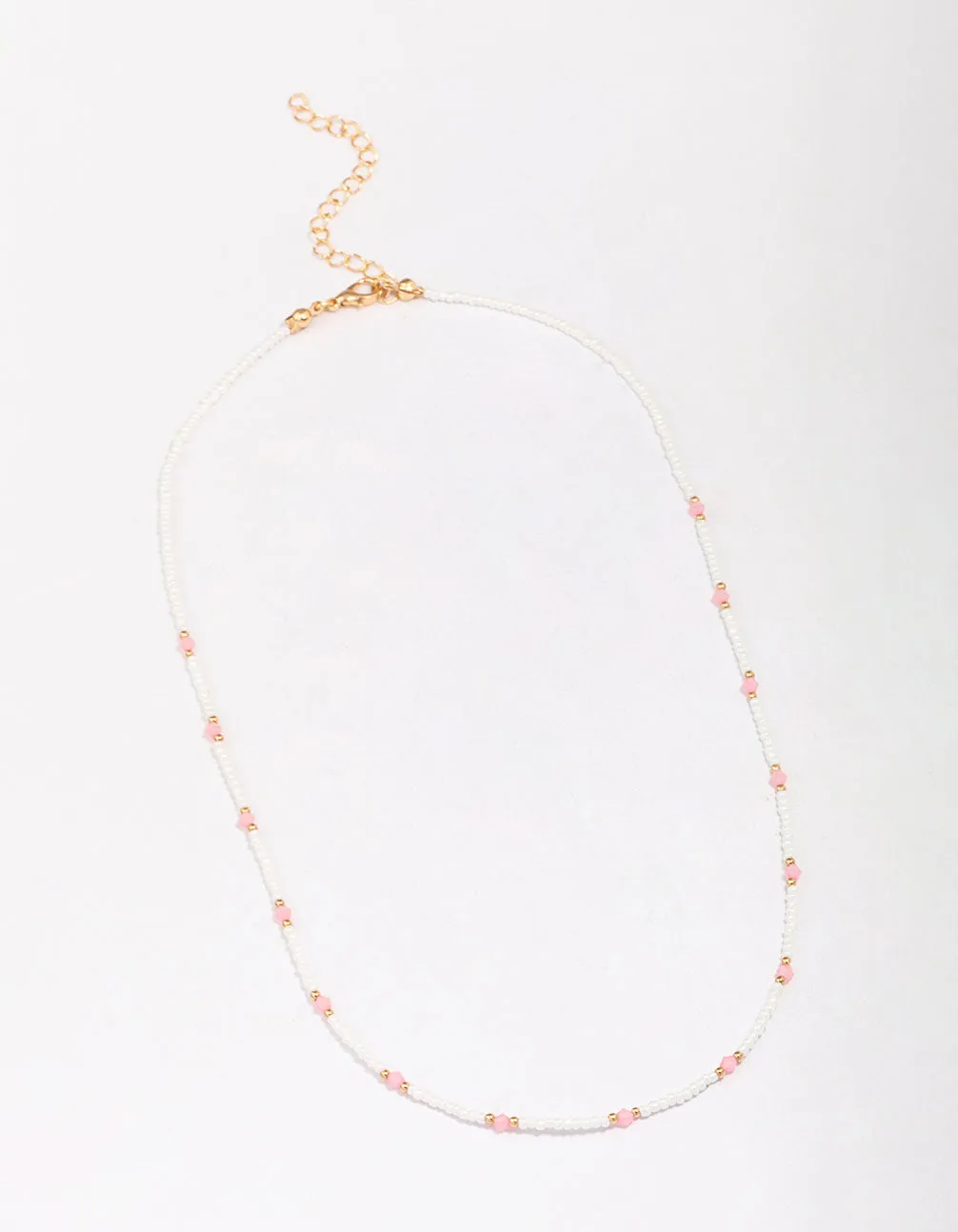 Gold Beaded Facet Chain Necklace
