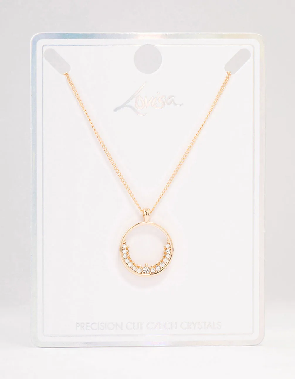 Gold Cluster Czech Crystal Ring Necklace