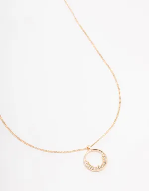 Gold Cluster Czech Crystal Ring Necklace