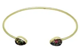 Gold Cuff with Semi Precious Stone