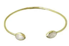 Gold Cuff with Semi Precious Stone