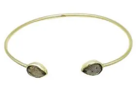 Gold Cuff with Semi Precious Stone