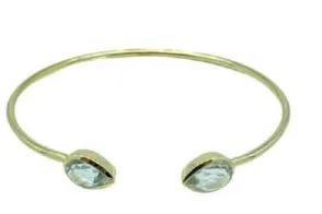 Gold Cuff with Semi Precious Stone