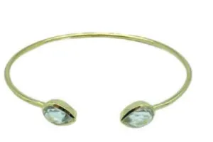 Gold Cuff with Semi Precious Stone