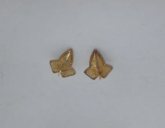Gold Ivy Leaf Clip Earrings