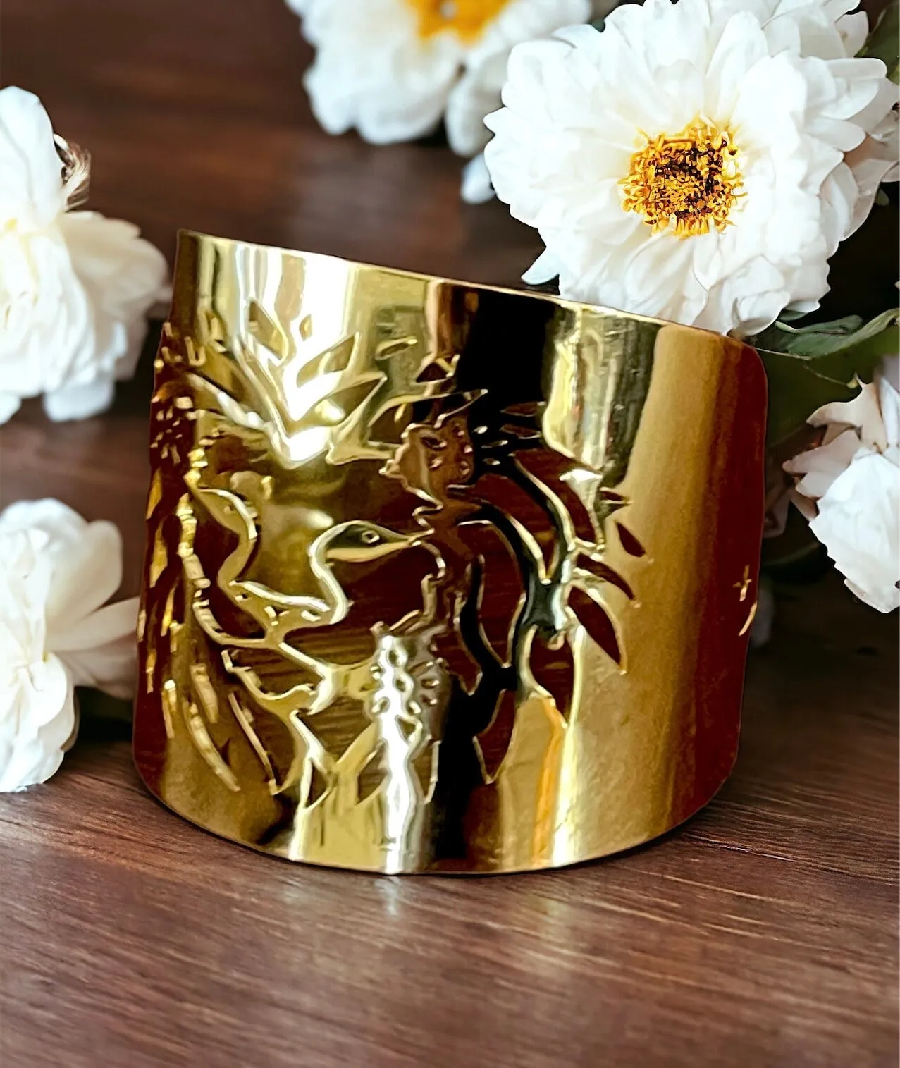 Gold Lion Cuff Bracelet