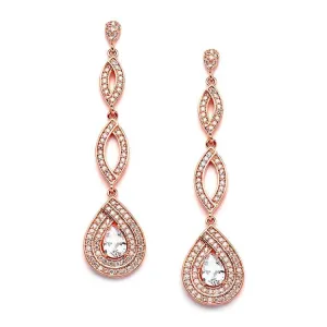 Gold Micro Pave Teardrop Earrings