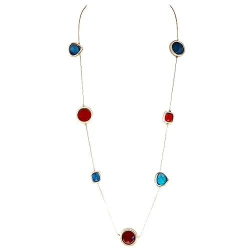 GOLD-MULTI GOLD MULTI COLOR RED AND GREEN MIXED BEADED LONG NECKLACE  #SC29362-1_G-RED_GRN (AI21/AJ21)