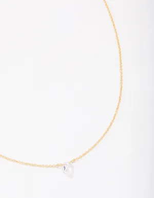 Gold Plated Sterling Silver Pear Cubic Zirconia Chain Necklace