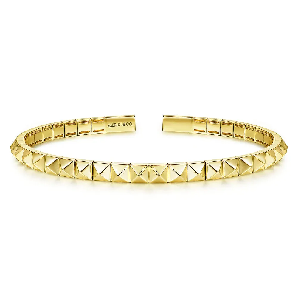Gold Pyramid Cuff Bracelet