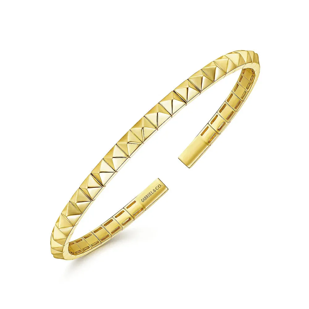 Gold Pyramid Cuff Bracelet