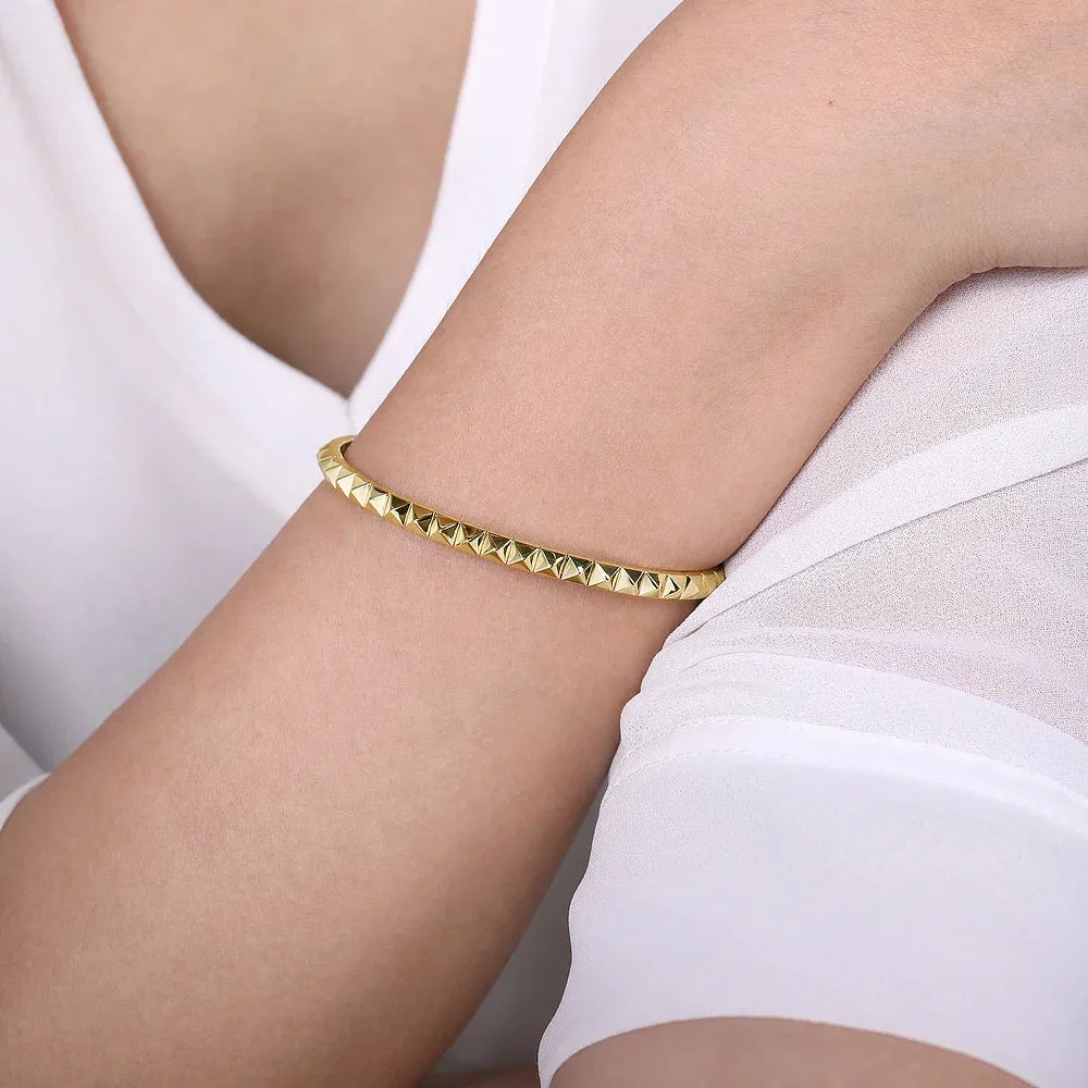 Gold Pyramid Cuff Bracelet