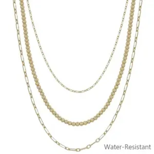 Gold Triple Chain Necklace