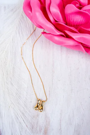 Goldtone Bubble Initial 'H' Necklace