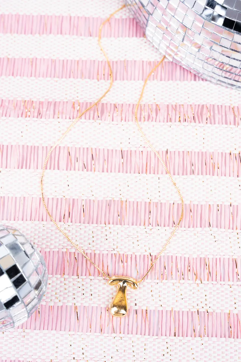 Goldtone Bubble Initial 'T' Necklace
