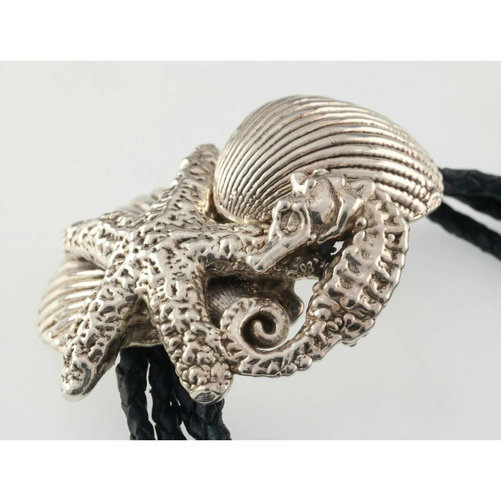 Gorgeous Sterling Silver Star Fish & Sea Horse Bracelet by Bat-Ami 27.6g