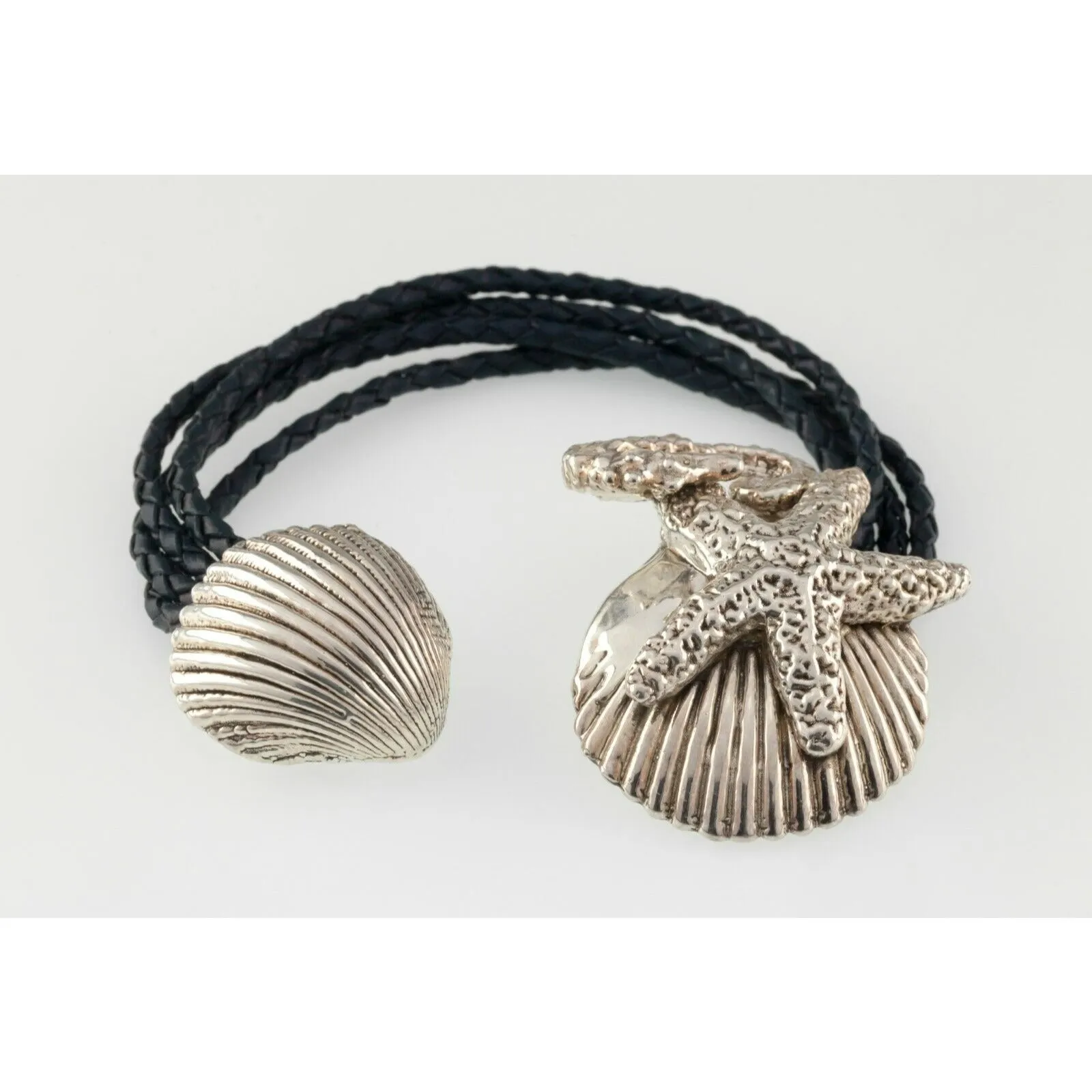 Gorgeous Sterling Silver Star Fish & Sea Horse Bracelet by Bat-Ami 27.6g