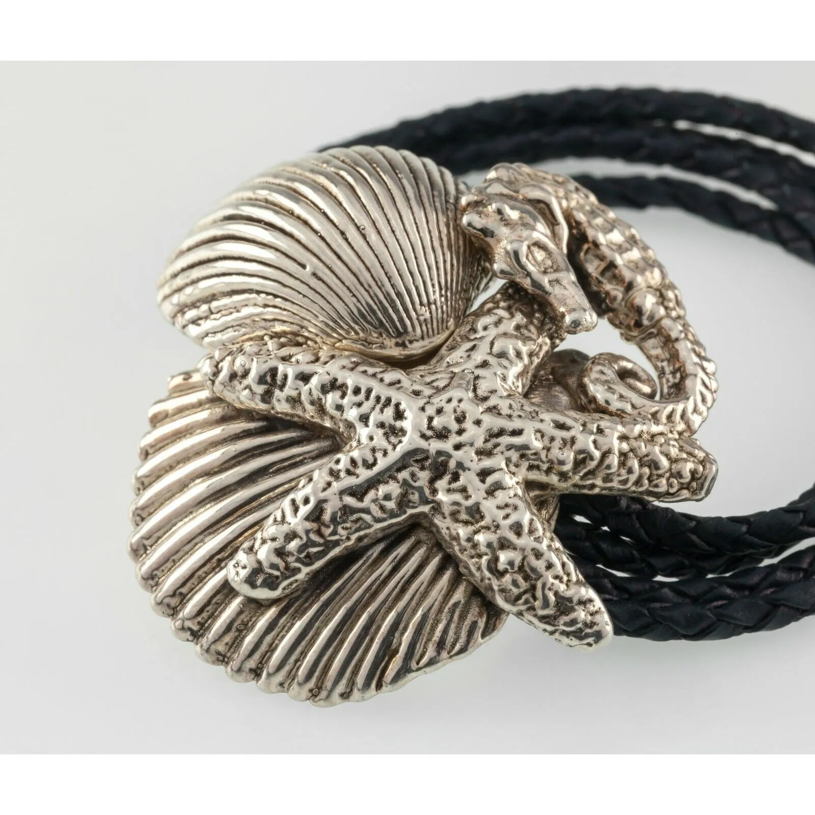 Gorgeous Sterling Silver Star Fish & Sea Horse Bracelet by Bat-Ami 27.6g