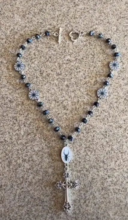 Gothic Vampire Spooky Necklaces Black Goth Halloween Beaded Chocker