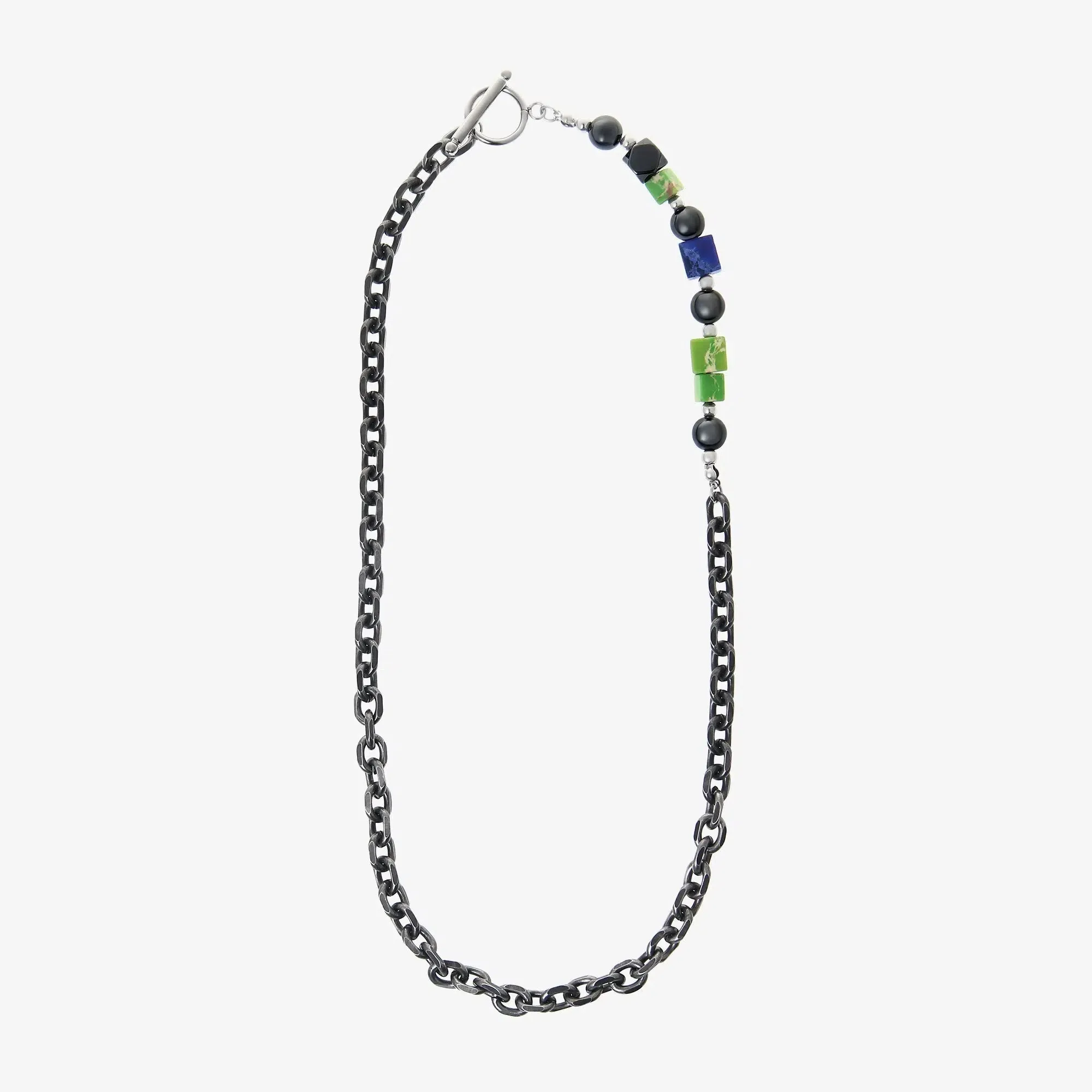 Green Square Beaded Necklace & Bracelet