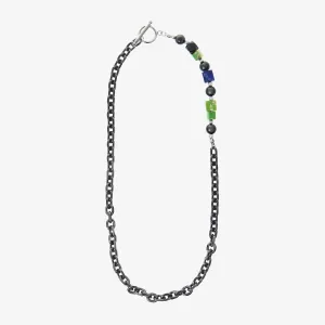 Green Square Beaded Necklace & Bracelet