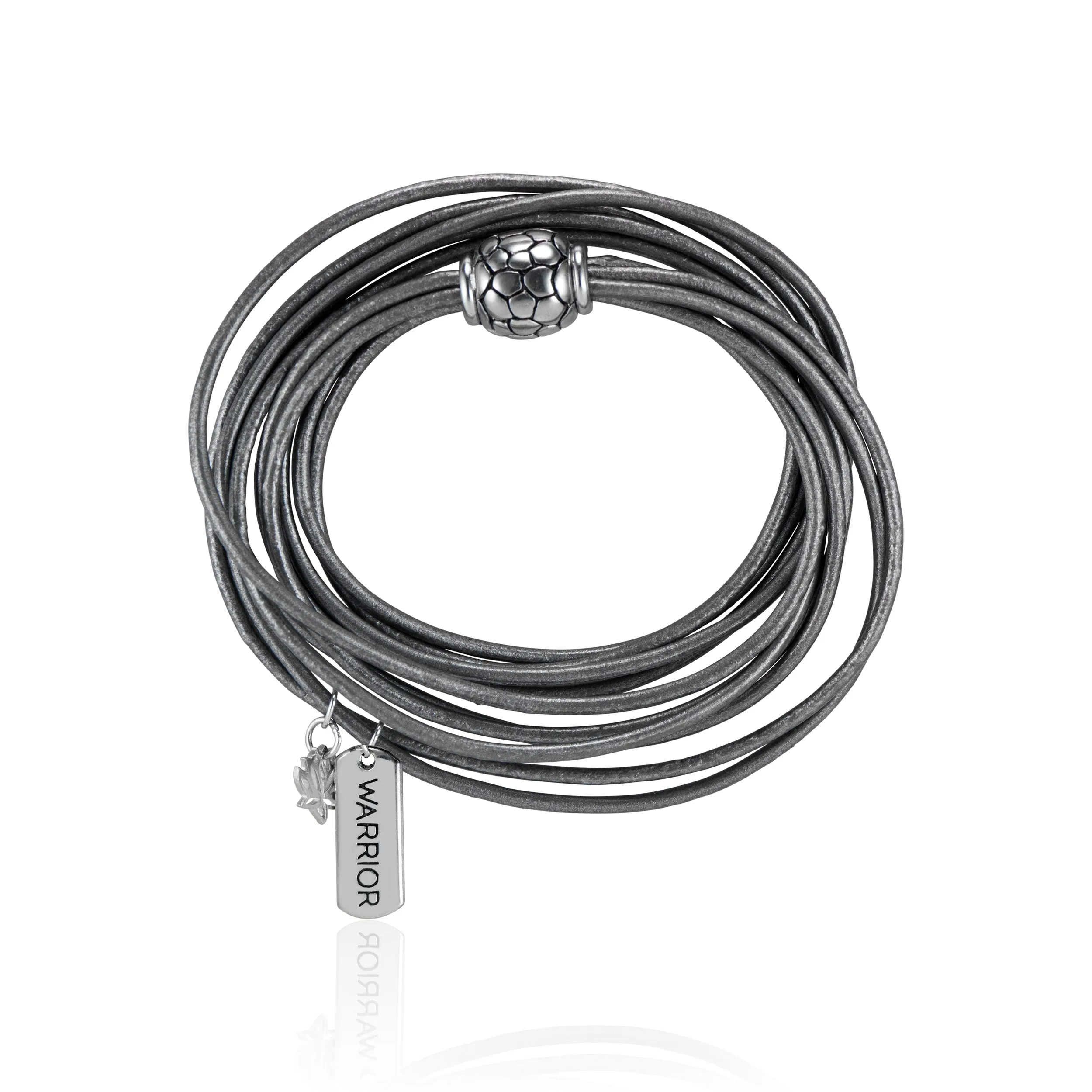 Grey Leather Bracelet