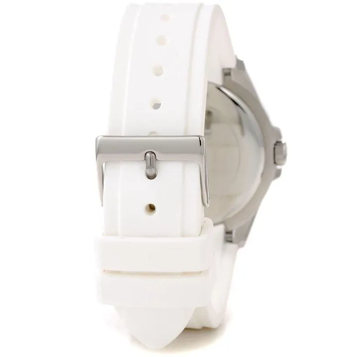 Guess Starlight White Rubber Strap Crystal Dial Women's Watch W0846L8