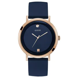 Guess Supernova Blue Silicone Strap Blue Dial Quartz Watch for Gents - W1264G3