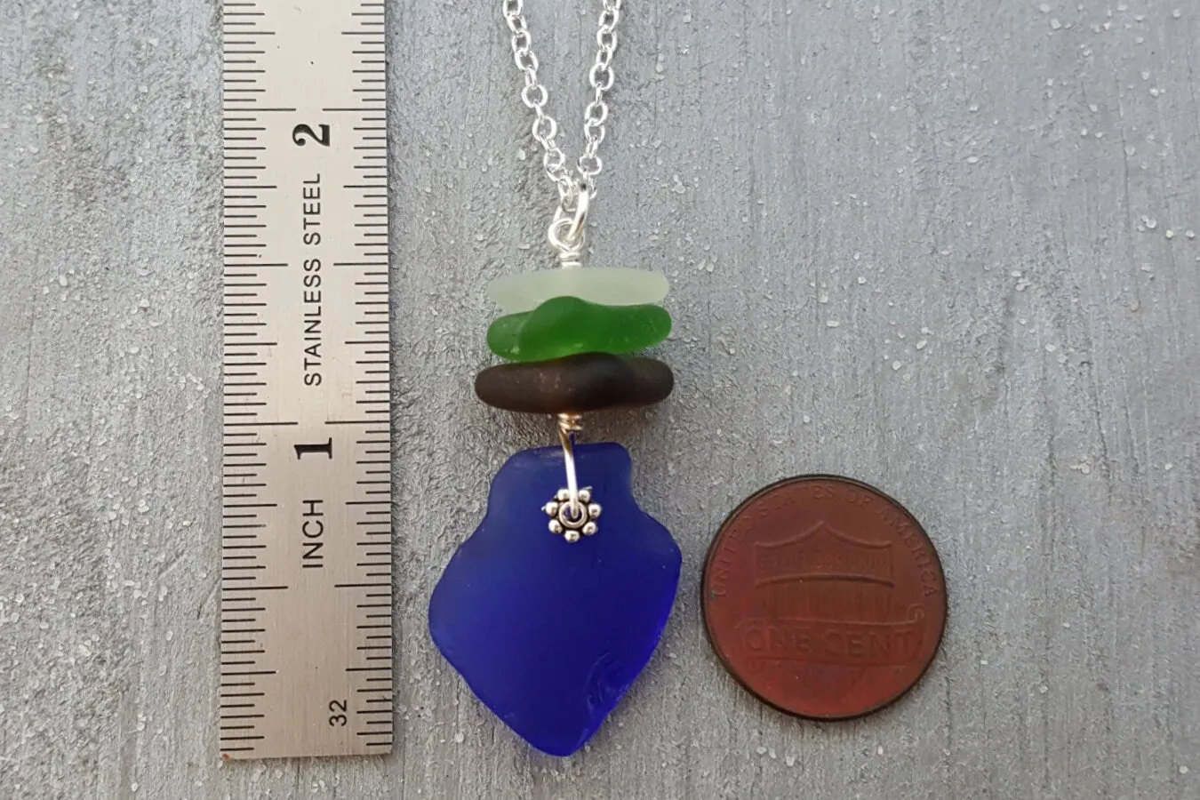 Handmade in Hawaii, Genuine surf tumbled natural  sea  glass necklace. wire wrapped sea glass necklace jewelry.