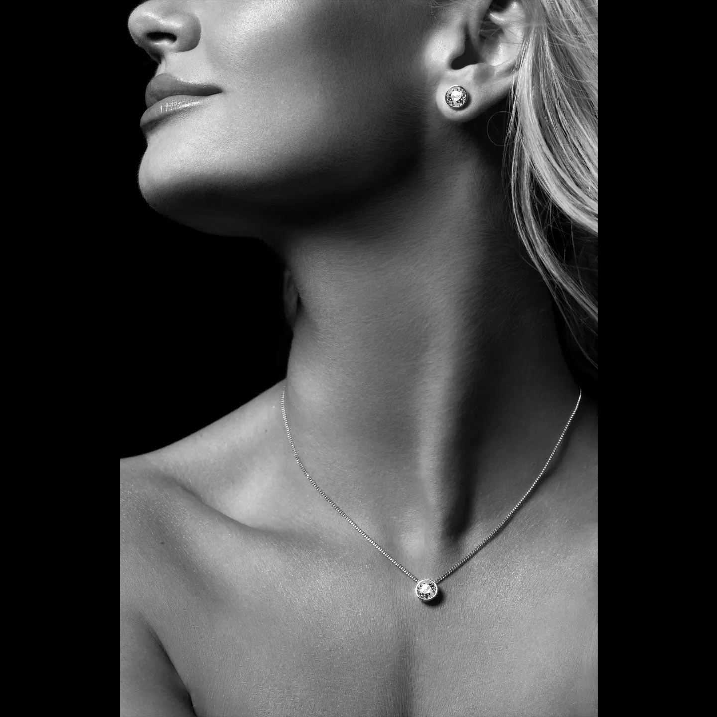 Harley Small Pendant Necklace with Pink Rose Water Round Opals from Swarovski Silver Toned Rhodium Plated