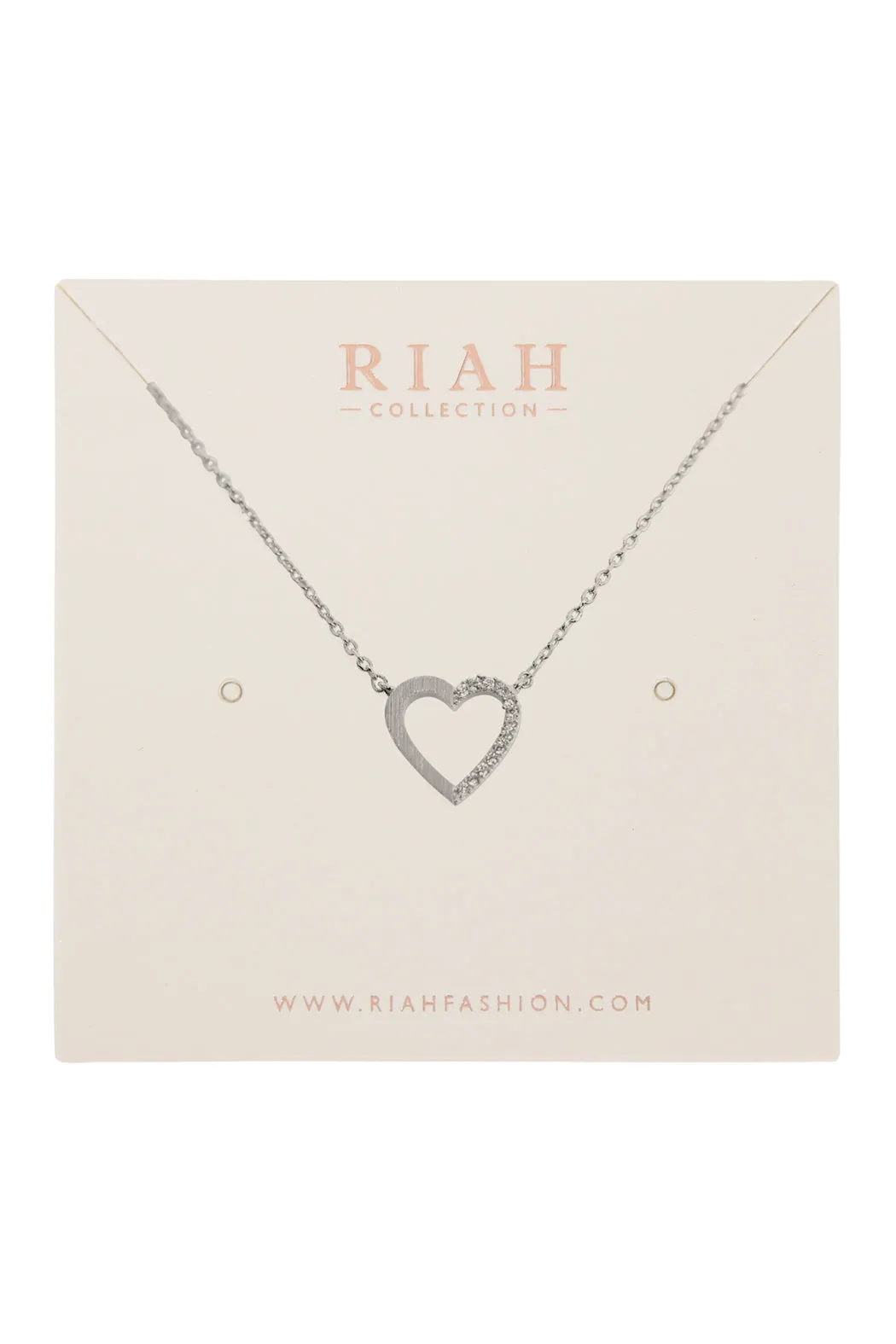 Heart Crystal Pave Necklace