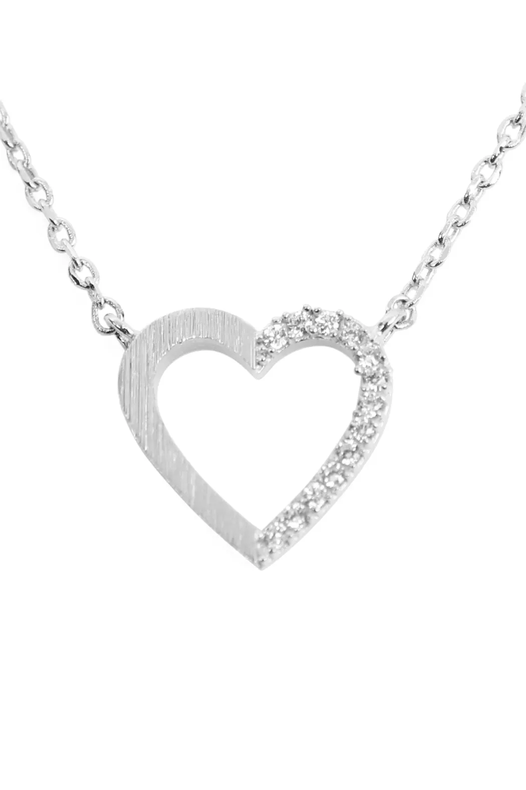 Heart Crystal Pave Necklace