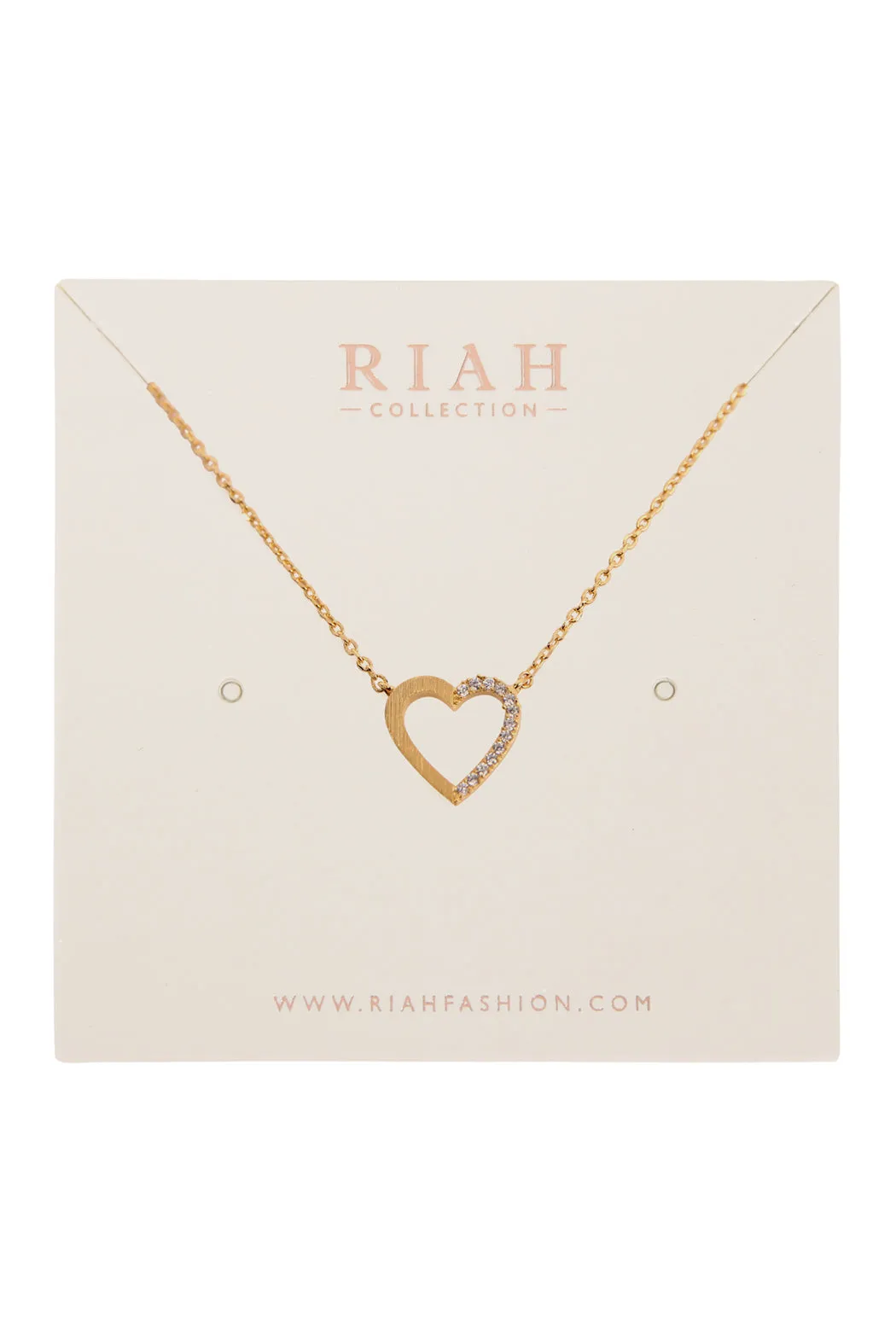 Heart Crystal Pave Necklace