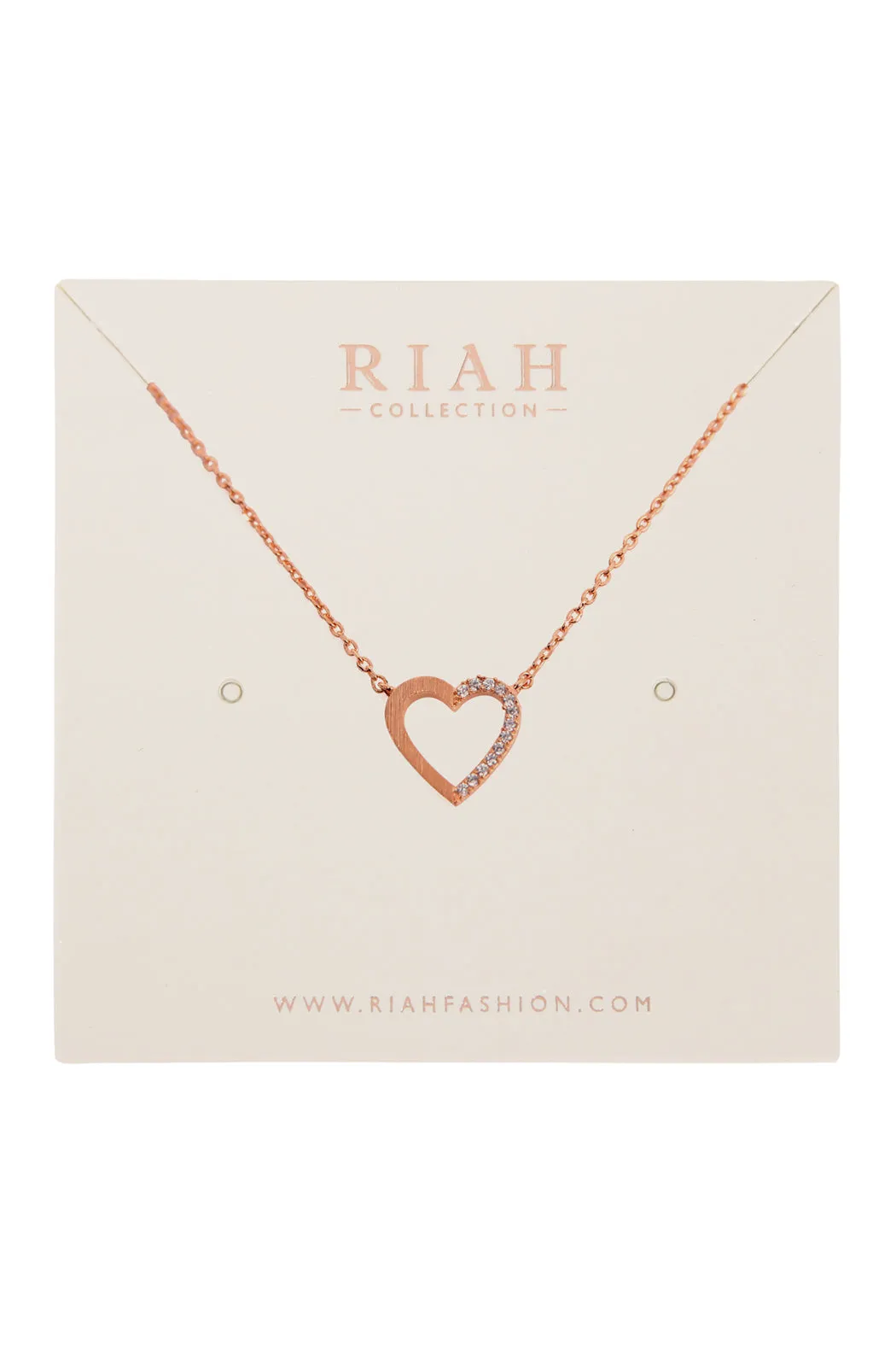 Heart Crystal Pave Necklace