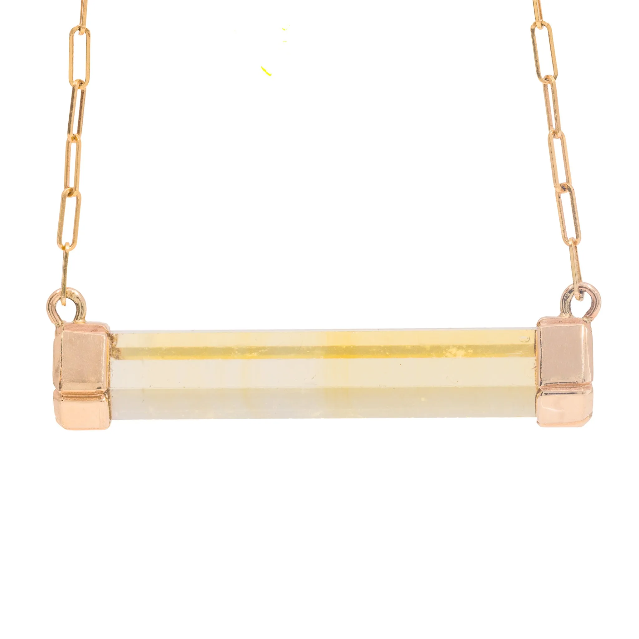Heliodor 26.42 Carat 14k Handcrafted Natural Crystal Necklace